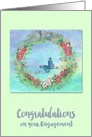 Same Sex Engagement Illustrated Wreath card