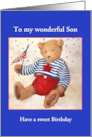 for Son Patriotic Bear Birthday on 4th July card