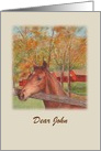 Friendship Birthday Illustrated Horse Red Barn card