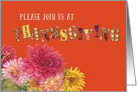 Thanksgiving Invite with Fun Fonts & Dahlia card