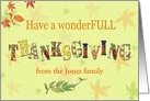 Wonderfull Thanksgiving with Fun Fonts & Fall Foliage Pattern card
