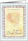 Bridal Shower with Heart Bouquet for Niece card