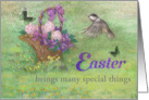 Easter Basket with Birdie Custom Front card