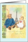 French Anniversary,Pair of Cuddly Teddy Bears card