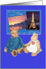 from Paris with Love,pair of cuddly teddy bears card