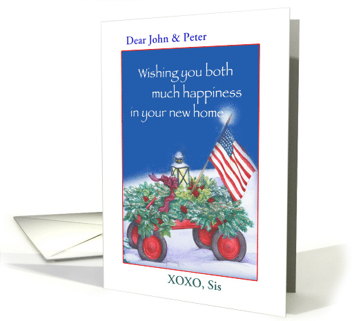 Congratulations New Home with Patriotic Flag, Custom card (1008977)