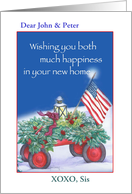 Congratulations New Home with Patriotic Flag, Custom card