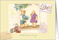 Name Specific Teddy Bears Valentine & Colorful Font, Scrapbook Layout card