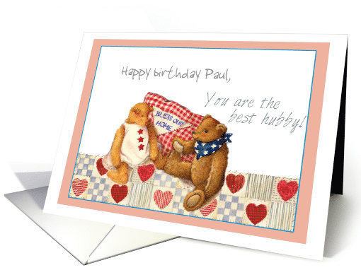 Teddy Bears Valentine for Husband, Personalize Scrapbook Layout card