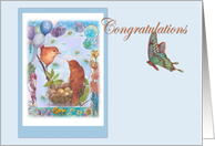 New Birth Illustrated Congratulations,for Daughter card