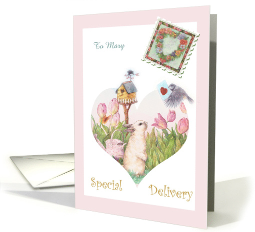 Easter Birthday Illustrated Bunny Name Specific card (1057105)