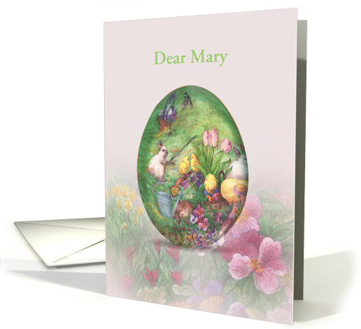 Name Specific illustrated Birthday on Easter card (1063093)
