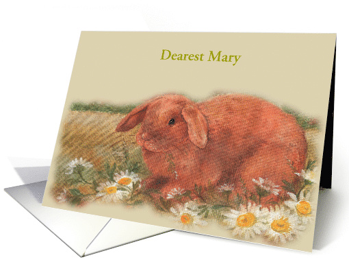 Name Specific illustrated Bunny Birthday on Easter card (1092480)