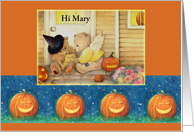 Trick or Treat Pair of Halloween Teddy Bears in Costume card