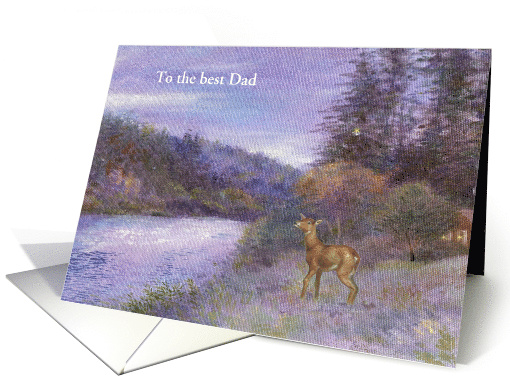 Father's Day from Twins Illustrated Deer & Cabin in the Woods card