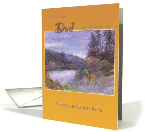 Father's Day illustrated Deer & Cabin in the Woods card (1158008)