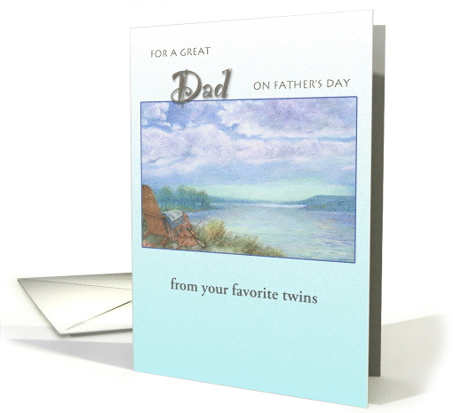 Father's Day from Twins illustrated Perfect Day on Lake card (1158010)