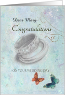 Wedding Congratulations Name Specific Wedding Rings card