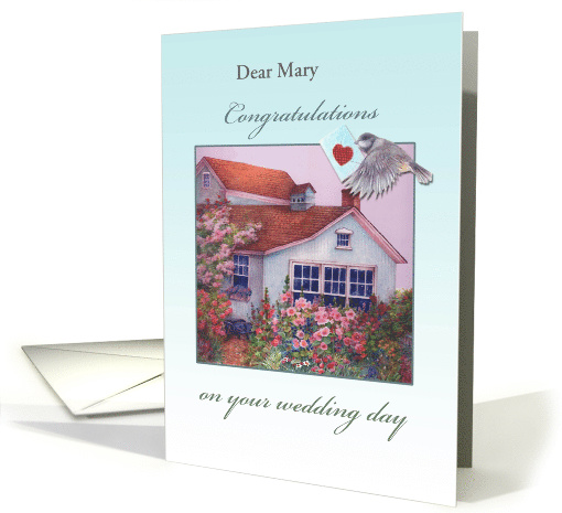 Wedding Congrats for Bride Cottage & Garden Name Specific card