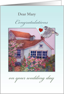 Wedding Congrats for Bride Cottage & Garden Name Specific card