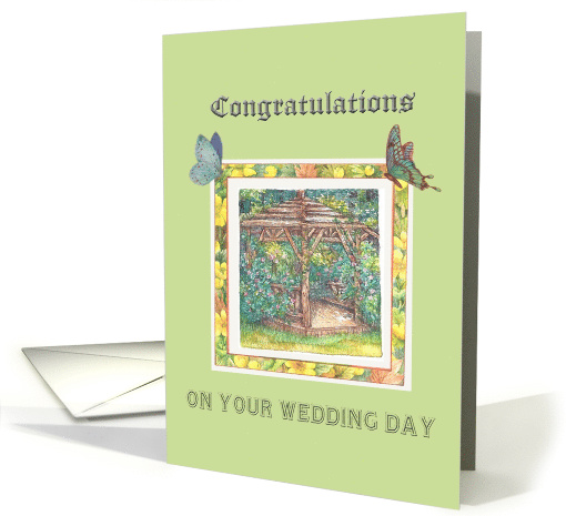 Wedding Congratulations for Friend Butterfly Garden card (1190758)