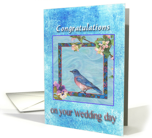Wedding Congratulations for Daughter Bluebird & Botanical card