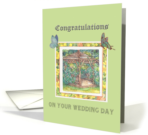 Wedding Congratulations for Step Daughter Cottage Garden card