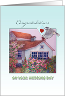Wedding Congratulations for Daughter Cottage Garden card