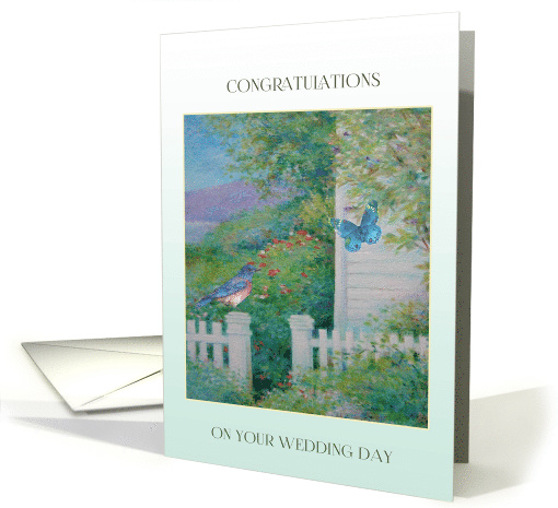 Wedding Congratulations for Daughter Bluebird in Garden card (1191206)