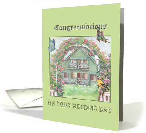 Wedding Congratulations for Daughter Rose Cottage card (1191214)