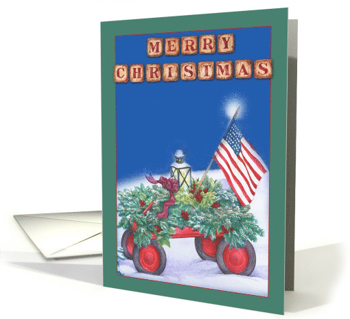 Merry Christmas from New Home with Flag card (1201486)