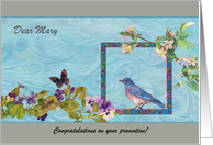 Congratulations Promotion for Daughter Bluebird Butterfly card