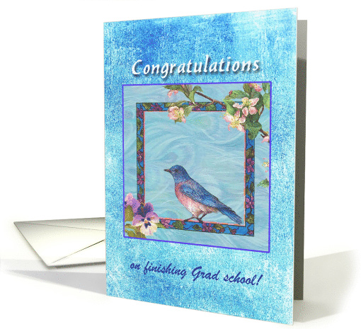 Congratulations Niece Masters Degree Painterly Bluebird card (1209946)