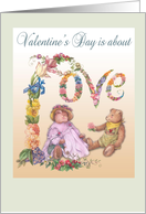 Granddaughter Sweet Teddy Bears Valentine card