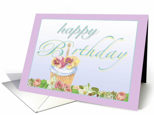 illustrated cupcake birthday from us card (1225760)