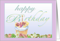 for Teacher Illustrated Cupcake Birthday card