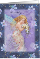 Birthday on Valentine Flower Fairy Custom Front card