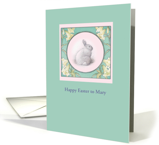 Name Specific Bunny Drawing Art Deco Border card (1246390)