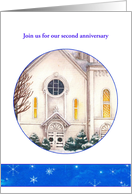 Illustrated Church Anniversary Invite card