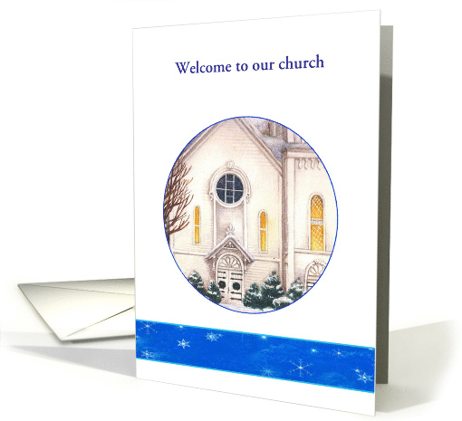 Welcome Illustrated Winter Church card (1259448)