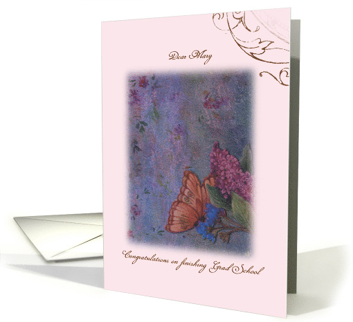 Congratulations Sister Masters Degree Lilac Illustration Custom card