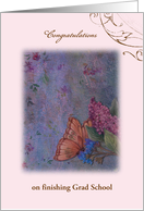 Congratulations Granddaughter Masters Degree Lilac Illustration card