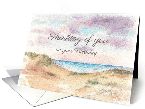 For Grandson's 50 Birthday Beach Watercolor card (1359490)
