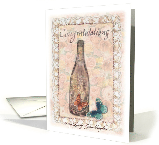 Congratulations Granddaughter Romantic Roses Engagement card (1371564)