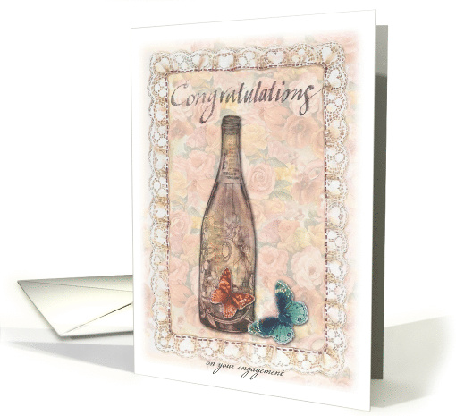 Engagement Congratulations Same Sex Champagne Roses card (1373786)