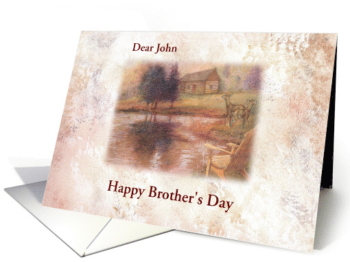 Happy brother's day painterly landscape custom name card (1376864)