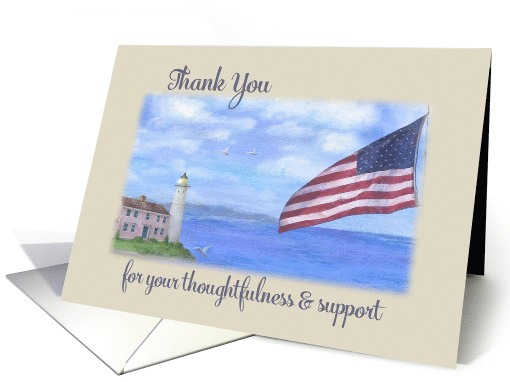 Thank You Sympathy Nautical & American Flag card (1379764)