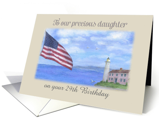 Daughter's Custom Birthday Nautical Lighthouse card (1380478)