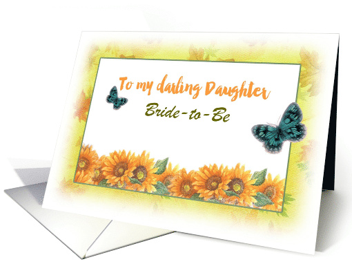 Daughter's Bridal Shower Sunflower Butterfly card (1394198)