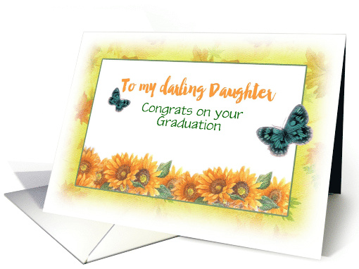 Daughter's Custom Graduation Sunflower Butterfly card (1394654)